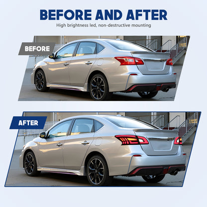 HCMOTION LED Taillights for 2012-2019 Nissan Sentra B17 | Sequential Signal & Startup Animation