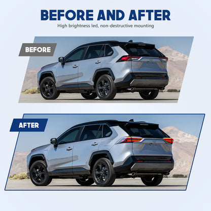 HCMOTION DOT-Approved LED Tail Lights for 2019-2024 Toyota RAV4 XA50 | Sequential Signal & Startup Animation Pair