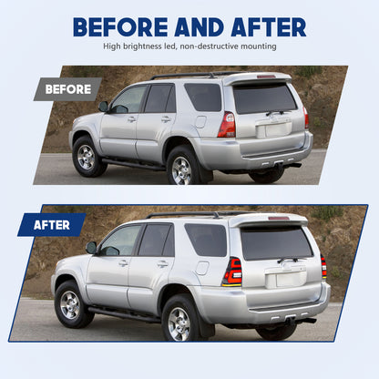 HCMOTION LED Taillights for Toyota 4Runner 4th GEN 2003-2009 | Sequential Turn Signal & Startup Animation Smoked