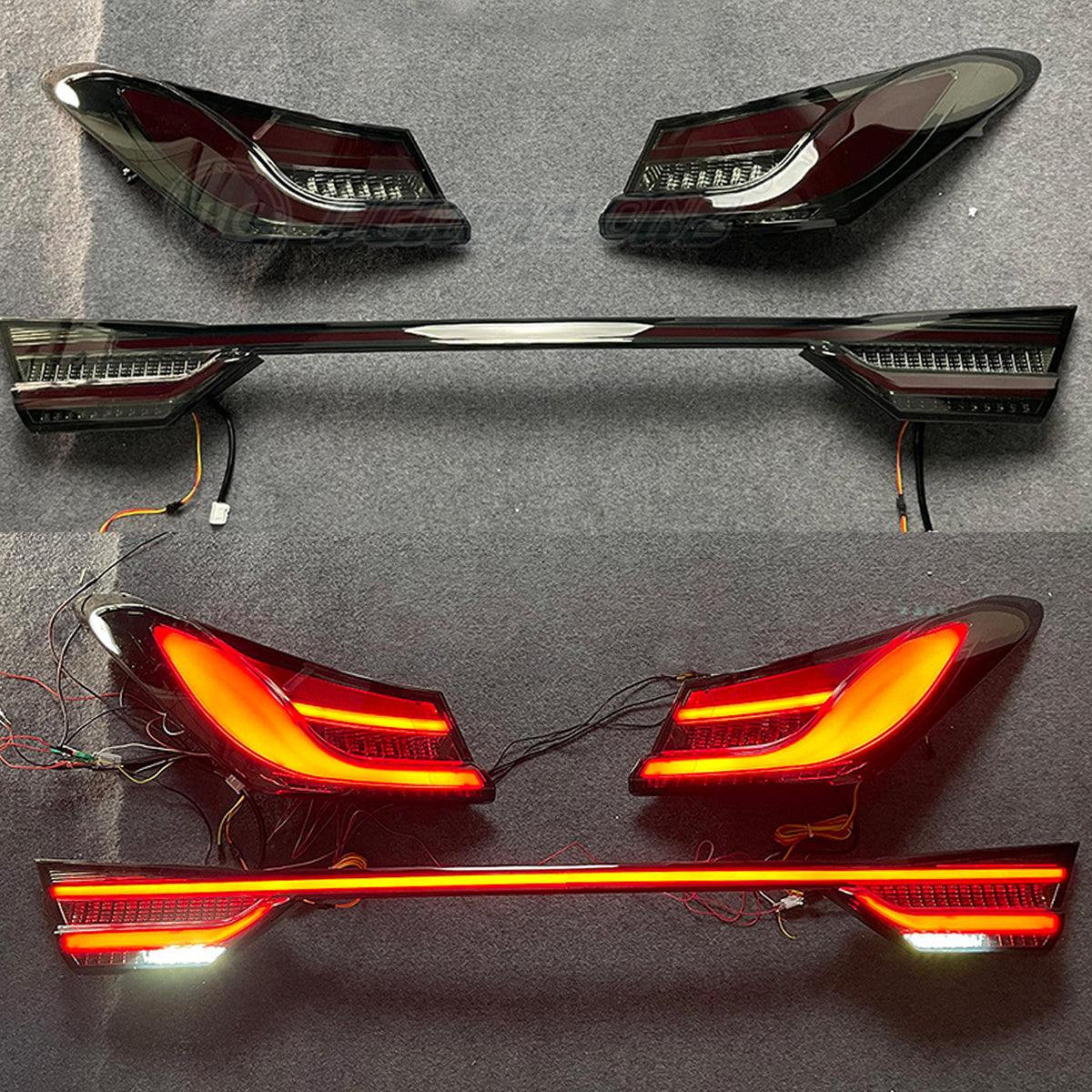 HCMOTION Used LED Taillights for Toyota Camry 2018-2022 | Sequential Turn Signal & Start-up Animation Smoked 3 PC