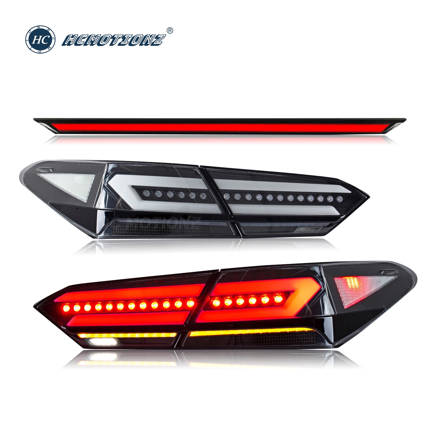 HCMOTION LED Taillights for Toyota Camry 2018-2022 | Sequential Turn Signal & Start-up Animation Clear 5 PCS