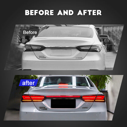 HCMOTION LED Taillights for Toyota Camry 2018-2022 | Sequential Turn Signal & Start-up Animation Clear 5 PCS