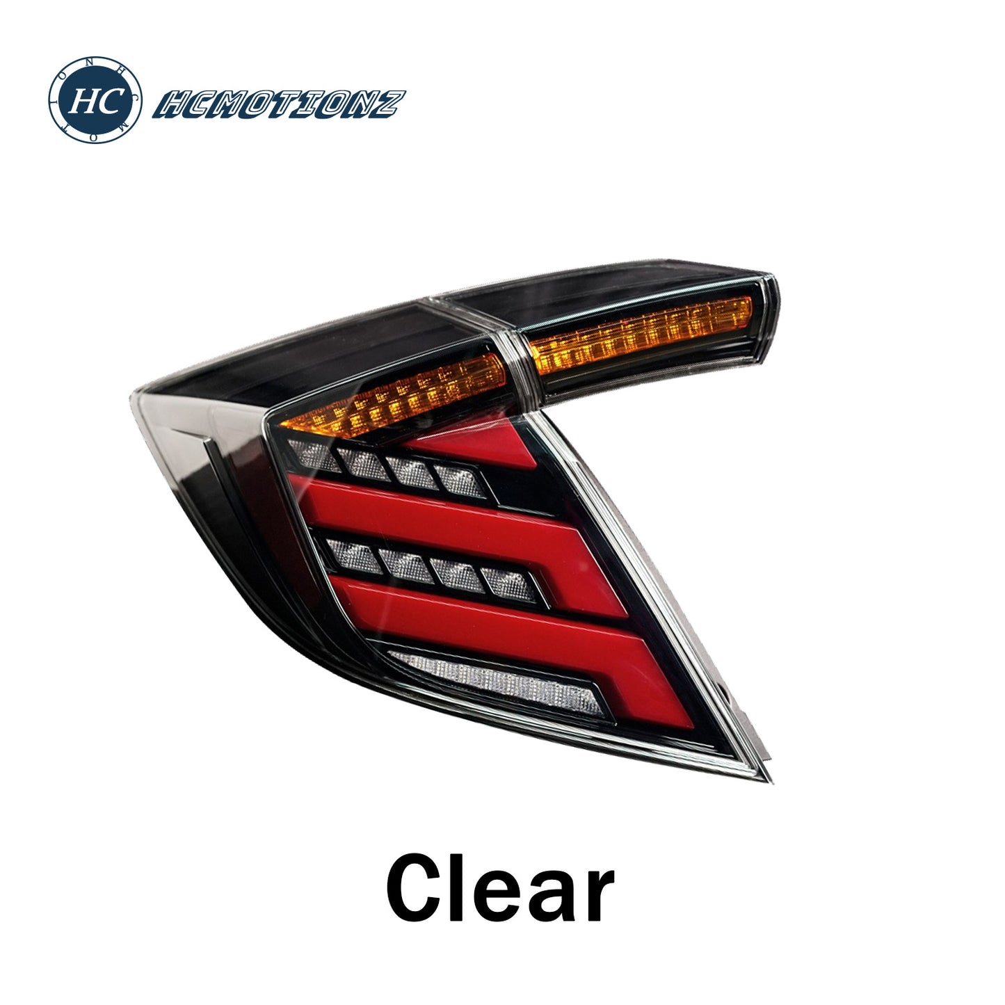 HCMOTION LED Tail Lights for 2016-2021 Honda Civic Hatchback | Sequential Turn Signal & Startup Animation