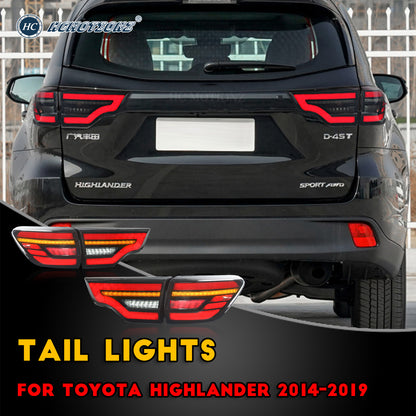 HCMOTION LED Taillights for 2014-2019 Toyota Highlander | Sequential Signal & Startup Animation Smoked