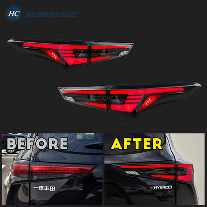 HCMOTION DOT-Approved LED Tail Lights for 2020-2022 Toyota Highlander | Sequential Signal & Startup Animation Pair