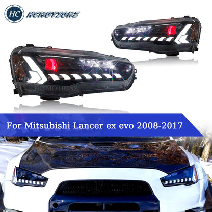 HCMOTION LED Headlights for Mitsubishi Lancer 2008-2017 | Sequential Turn Signal & Startup Animation