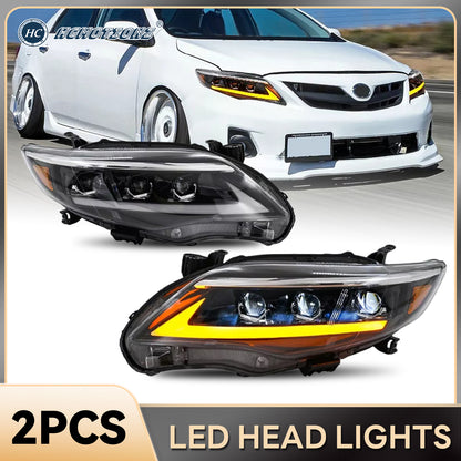 HCMOTION LED Headlight Assembly for 2011-2013 Toyota Corolla | Sequential Signal & Startup Animation
