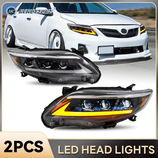 HCMOTION LED Headlight Assembly for 2011-2013 Toyota Corolla | Sequential Signal & Startup Animation
