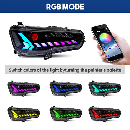 HCMOTION LED RGB Headlights for Mitsubishi Lancer 2008-2017 | Sequential Turn Signal & Startup Animation