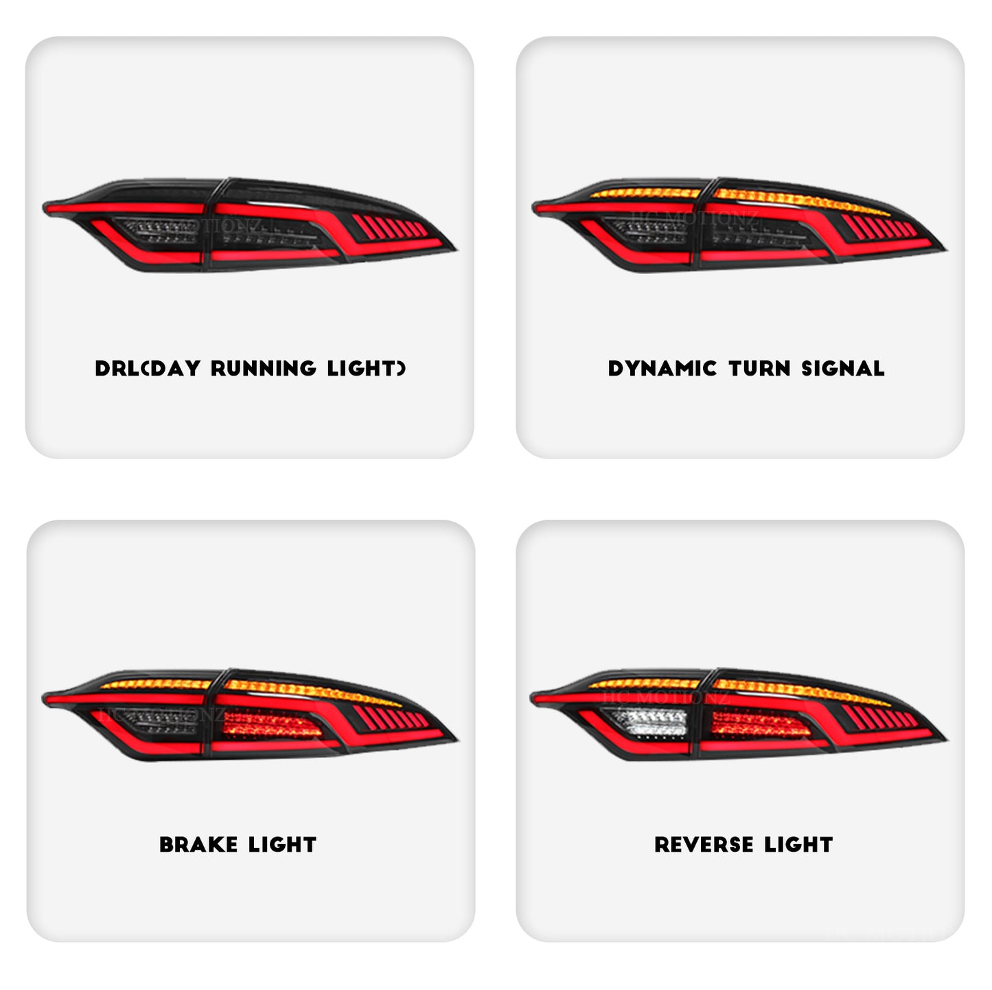 HCMOTION LED Tail Lights for 2020-2024 Toyota Corolla | Sequential Turn Light & Startup Animation