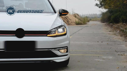 HCMOTION LED Headlights for 2013-2018 VW Golf MK7 | Sequential turn Signal & Startup Animation Red