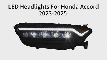 HCMOTION LED Headlights for Honda Accord 11th 2023-2025 Low Trim | Sequential Turn Signal & Startup Animation