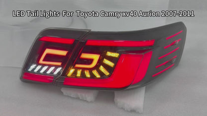 HCMOTION LED Taillights for 2007-2011 Toyota Camry XV40 Aurion | Sequential Turn Signal & Start-up Animation Smoked Type A