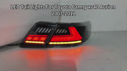 HCMOTION LED Taillights for 2007-2011 Toyota Camry XV40 Aurion | Sequential Turn Signal & Start-up Animation Smoked Type B