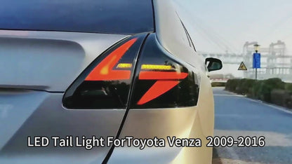 HCMOTION DOT-Approved Full LED Tail Lights for 2009-2016 Toyota Venza | Sequential Signal & Startup Animation Pair