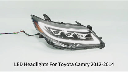 HCMOTION LED Headlight Assembly for 2012-2014 Toyota Camry (XV50) | Sequential Signal & Startup Animation Type B