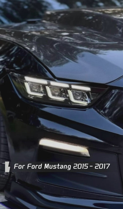 HCMOTION LED Headlights for Ford Mustang 2015-2017 | Sequential Turn Signal & Startup Animation