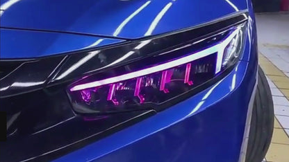 HCMOTION LED RBG Headlights for 2016-2021 Honda Civic 10th Gen | Sequential Turn Light & Startup Animation