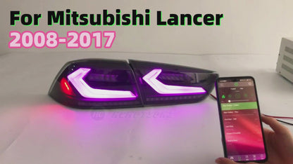 HCMOTION LED RGB Taillights for 2008-2017 Mitsubishi Lancer & EVO X | Startup Animation & Sequential Signal Smoked A