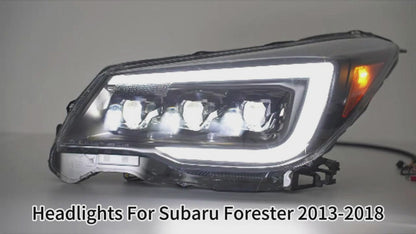 HCMOTION LED Headlight Assembly for 2013-2018 Subaru Forester (SJ) | Sequential Signal & Startup Animation