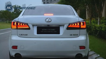 HCMOTION DOT-Approved LED Tail Lights for 2006-2012 Lexus IS250 IS350 IS F | Startup Animation & Sequential Signal Smoked Type A 1 Pair