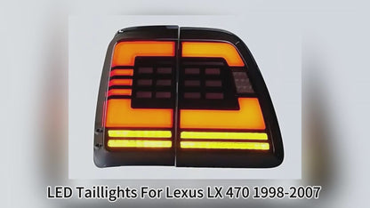 HCMOTION DOT-Approved LED Tail Lights for 2004-2007 Lexus LX 470 | Startup Animation & Sequential Signal Pair