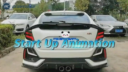 HCMOTION LED Tail Lights for 2016-2021 Honda Civic Hatchback | Sequential Turn Signal & Startup Animation