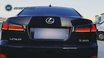 HCMOTION LED Tail Lights for 2006-2012 Lexus IS250 IS350 IS F | Sequential Turn Signal & Startup Animation Smoked