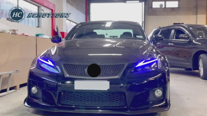 HCMOTION LED Headlights for Lexus IS250 IS350 C ISF 2006-2013 | Sequential Turn Signal & Startup Blue Light Animation