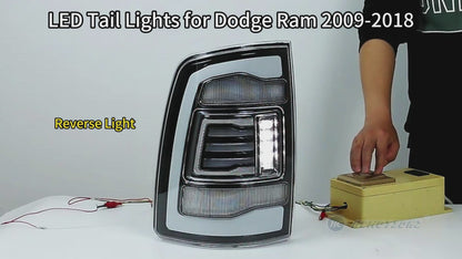 HCMOTION LED Tail Lights for Dodge RAM1500 2009-2018/RAM2500 2013-2018 | Sequential Turn Signal & Startup Animation Clear