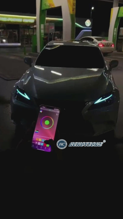 HCMOTION LED RGB Headlights for Lexus IS250 IS350 C ISF 2006-2013 | Sequential Turn Signal & Startup Blue Light Animation