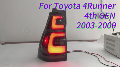 HCMOTION LED Taillights for Toyota 4Runner 4th GEN 2003-2009 | Sequential Turn Signal & Startup Animation Clear