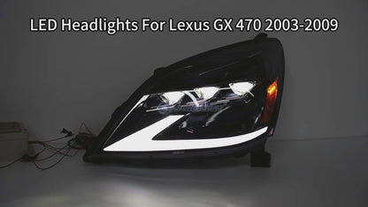 HCMOTION LED Headlights for 2003-2009 Lexus GX 470 J120 | Sequential Signal & Startup Animation