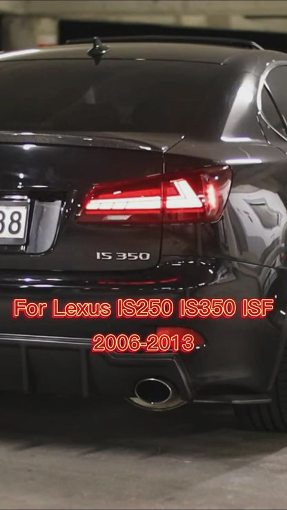 HCMOTION LED Taillights for Lexus IS250 IS350 ISF 2006-2012 | Sequential Turn Signal & Start-up Animation Red