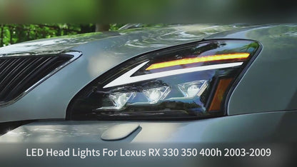 HCMOTION LED Headlights for 2003-2009 Lexus RX330 RX350 RX400h | Projector Lens & Startup Animation