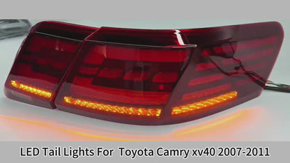 HCMOTION LED Taillights for 2007-2011 Toyota Camry XV40 Aurion | Sequential Turn Signal & Start-up Animation Red
