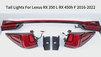 HCMOTION LED Taillights for 2016-2022 Lexus RX 350 L RX 450h F | Sequential Turn Signal & Startup Animation Red