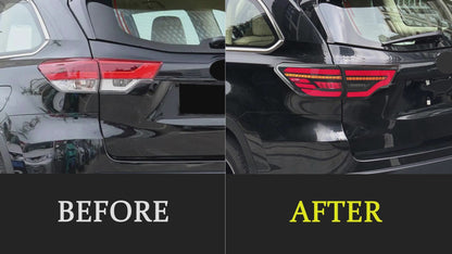 HCMOTION LED Taillights for 2014-2019 Toyota Highlander | Sequential Signal & Startup Animation Smoked