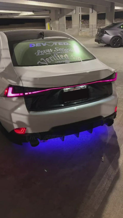 HCMOTION LED RGB Taillights for 2014-2020 Lexus IS 250/350/300h | Sequential Signal & Startup Animation Smoked
