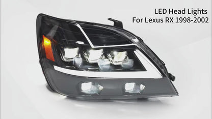 HCMOTION LED Headlights for 1998-2002 Lexus RX Series | Sequential Signal & Startup Animation