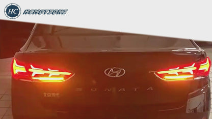HCMOTION LED Taillights for Hyundai Sonata 2017-2019 | Sequential Signal & Startup Animation Smoked