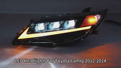 HCMOTION LED Headlight Assembly for 2012-2014 Toyota Camry (XV50) | Sequential Signal & Startup Animation