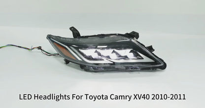 HCMOTION LED Headlight Assembly for 2010-2011 Toyota Camry XV40 | Sequential Signal & Startup Animation