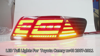 HCMOTION LED Taillights for 2007-2011 Toyota Camry XV40 Aurion | Sequential Turn Signal & Start-up Animation Smoked Type C