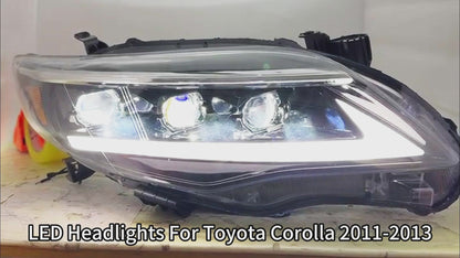 HCMOTION LED Headlight Assembly for 2011-2013 Toyota Corolla | Sequential Signal & Startup Animation